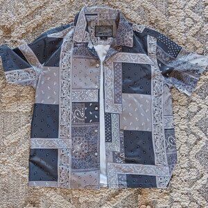 Brooklyn Cloth Co. Short Sleeve Button Down Shirt Black, White and Gray